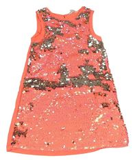 Neonově růžové šaty s překlápěcími flitry H&M