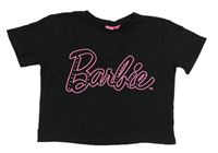 Černé crop tričko Barbie zn. Primark