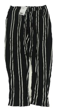 Černo-bílé pruhované turecké kalhoty H&M