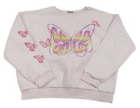 Světlerůžová oversize mikina s motýly zn. Primark