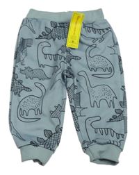 Nové - modrošedé tepláky s dinosaury Shein