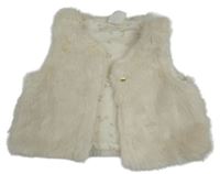 Smetanová kožešinová podšitá vesta zn. H&M