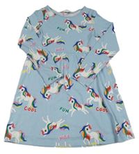 Světlemodré bavlněné šaty s jednorožci H&M