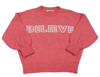 Růžový svetr s nápisem George 