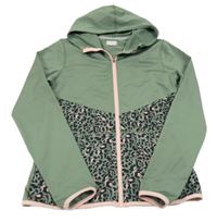 Khaki-černá propínací sportovní mikina s kapucí H&M