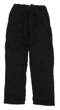 Černé plátěné chino kalhoty Zara