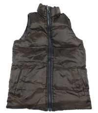 Kávová šusťáková oboustranná vesta 