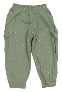 Khaki cargo cuff kalhoty s puntíky Next