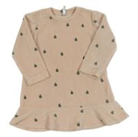 Světlerůžové sametové šaty s kapičkami Woody