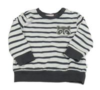 Tmavošedo-bílá pruhovaná mikina s mývalem Liegelind 