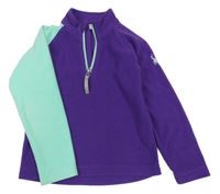 Fialovo-světlezelená fleecová mikina Spyder