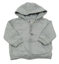 Světlešedá propínací mikina a kapucí 