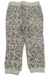 Bílé tepláky s kytičkami Primark