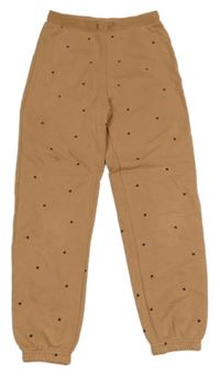 Nové - Hnědé tepláky se srdíčky H&M