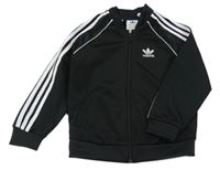 Černá sportovní propínací mikina s logem Adidas 