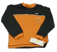 Nové - Antracitovo-oranžové triko s nápisem Foogle