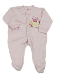 Nové - Světlerůžový overal s medvídkem 