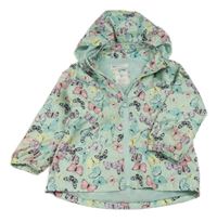 Světlezelená šusťáková jarní parka s motýly a odepínací kapucí H&M