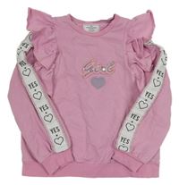 Růžová mikina s nápisem a volánky Original Marines