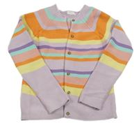 Lila-barevný pruhovaný propínací svetr Next