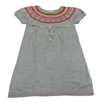 Šedo-barevné svetrové šaty s mašličkou H&M