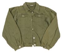 Khaki riflová crop bunda Matalan