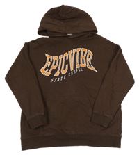 Kávová mikina s nápisem a kapucí H&M