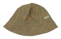 Béžovo-barevný kostkovaný plátěný podšitý klobouk Kangol