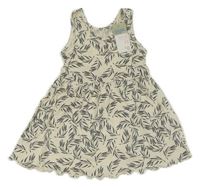 Nové - Smetanové bavlněné šaty s listy Primark