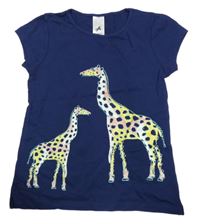 Tmavomodré tričko se žirafami C&A