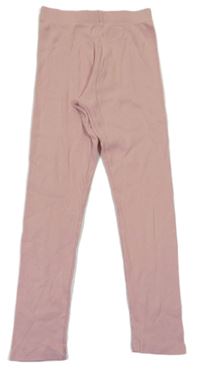 Světlerůžové žebrované legíny H&M