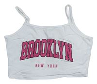 Bílý crop top s nápisy SHEIN