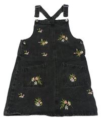 Černošedé riflové šaty s kytičkami Denim Co.