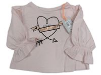 Světlerůžové triko se srdíčkem a nápisy RIVER ISLAND