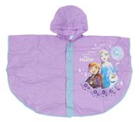 Fialovo-světlemodrá pončo pláštěnka s Frozen a kapucí Disney
