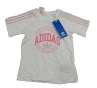 Bílo-světlerůžové tričko Adidas