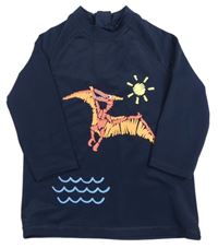Tmavomodré UV triko s dinosaurem M&S