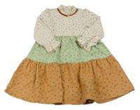 Světlebéžovo-khaki-medové šaty s kytičkami ASBB