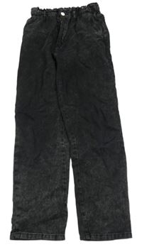 Černé šisované paper bag relaxed high waist