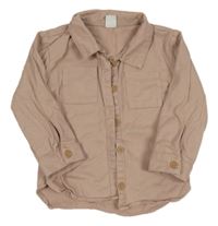 Pudrová riflová košilová bunda H&M