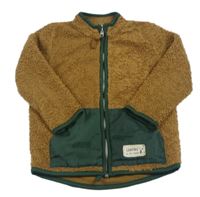 Hnědá huňatá bunda s nášivkou so cute