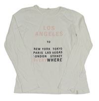 Bílé triko s nápisy ESPRIT