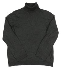 Tmavošedý melírovaný svetrový rolák ZARA