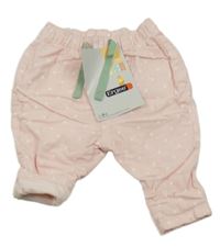 Nové - světlerůžové puntíkaté podšité manšestráky Ergee