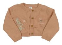 Pudrové propínací svetrové bolérko s králíčkem - Peter Rabbit M&S
