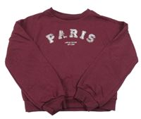 Tmavovínová oversize mikina s nápisy V BY VERY