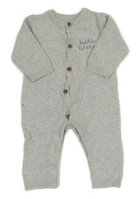 Světlešedý melírovaný pletený overal s nápisy M&S