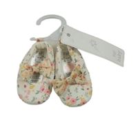 Nové - smetanové textilní capáčky s kytičkami a mašlí F&F vel. 15