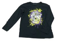 Černé triko s lebkou PRIMARK