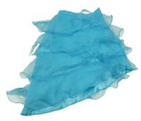 Modrá vrstvená saténovo/organzová asymetrická sukně Pink&Brown